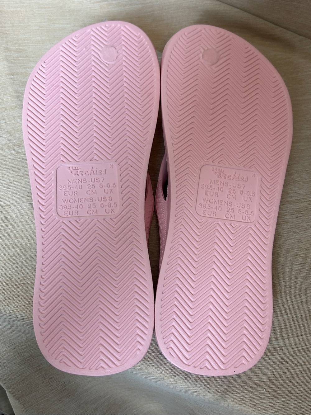 Arch Support Pink Women's Sandals - Cushioned Flip Flops Archies podiatrist - Picture 4 of 7